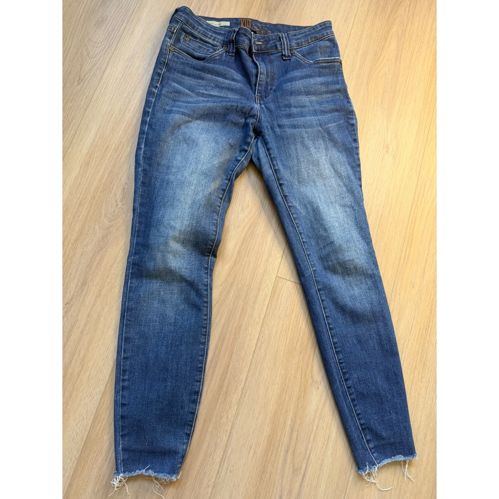 KUT from the Kloth Carlo Ankle Skinny Jeans Blue Raw Hem Size 4 KP1222MA6R